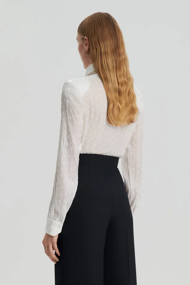 Shirts SATIN BOW SHIRT CREME Scanlan Theodore Women Shirts SATIN BOW SHIRT CREME Scanlan Theodore Women