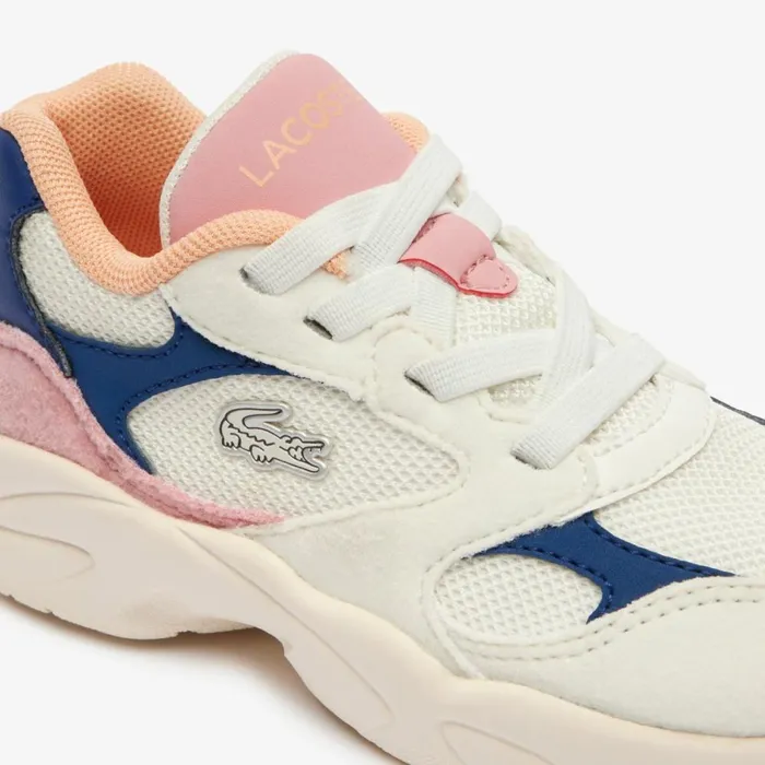 Shoes and Accessories Kids Lacoste Infants039 Storm 96 Lo Vintage Sneakers Off Whtpnk 06c