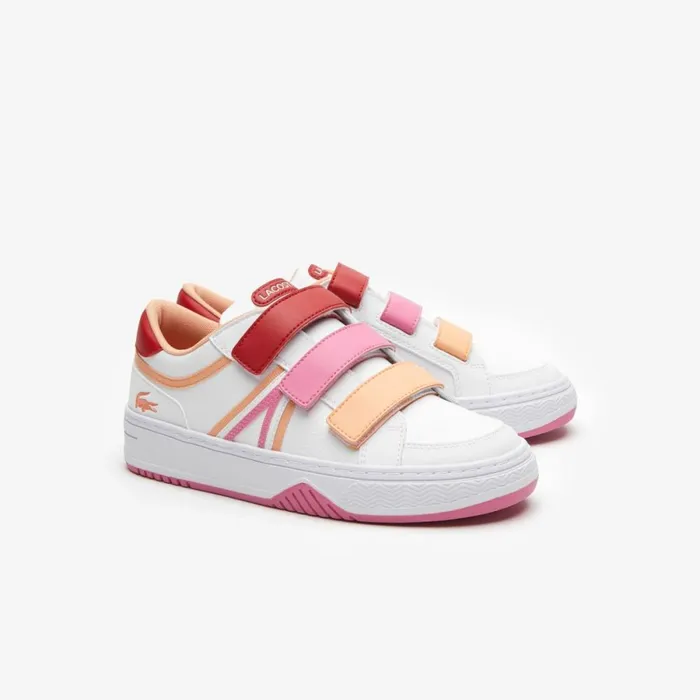 Shoes and Accessories Kids Lacoste Juniors039 L001 Tricolor Sneakers White Red 286
