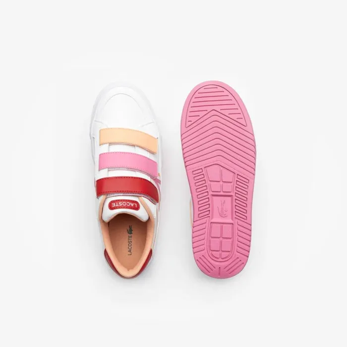 Shoes and Accessories Kids Lacoste Juniors039 L001 Tricolor Sneakers White Red 286