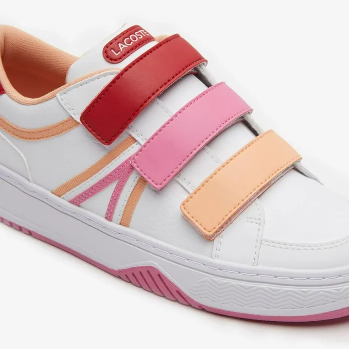 Shoes and Accessories Kids Lacoste Juniors039 L001 Tricolor Sneakers White Red 286