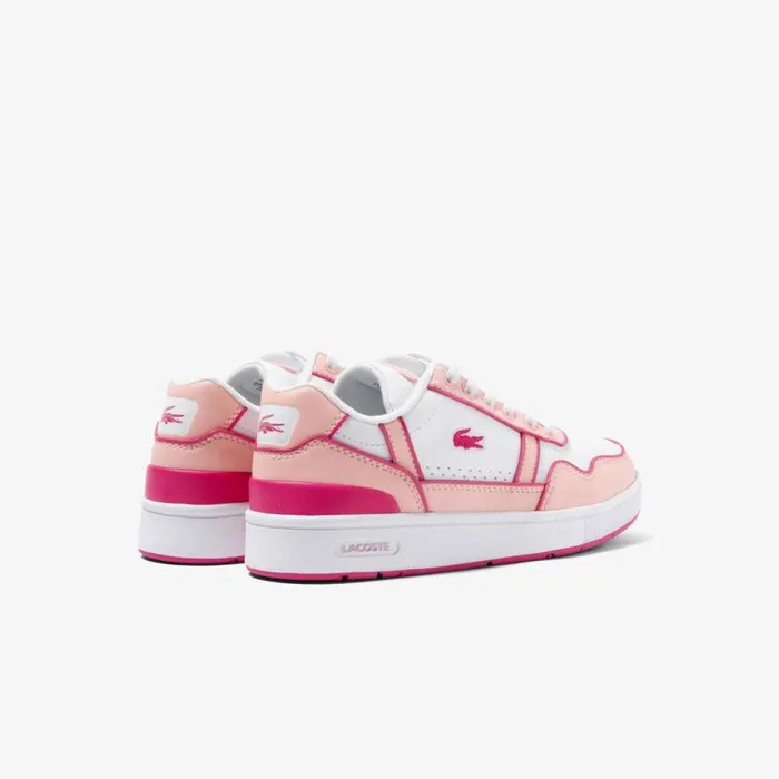 Shoes and Accessories Kids Lacoste Kids Contrast Sole TClip Sneakers Whtlt Pink 1y9