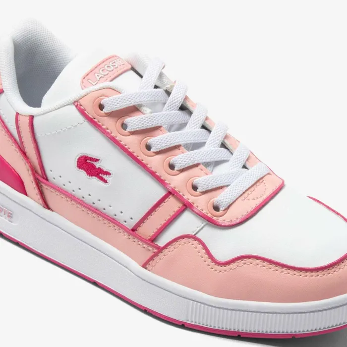 Shoes and Accessories Kids Lacoste Kids Contrast Sole TClip Sneakers Whtlt Pink 1y9