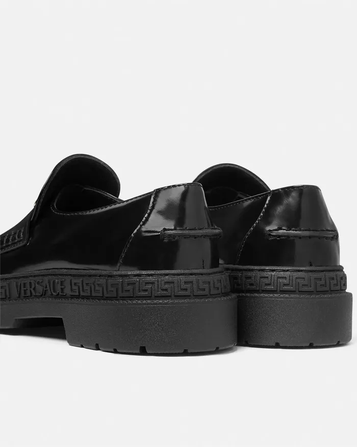 Shoes Kids Versace Medusa Patent Loafers Blacksilver