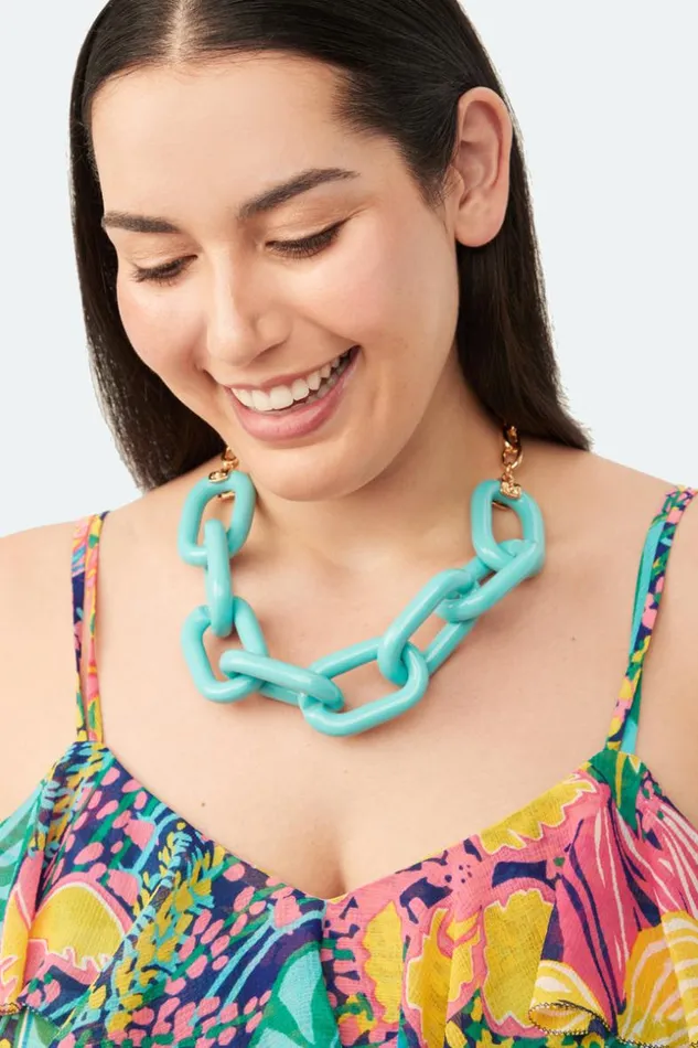 SHOP Trina Turk JEWELRY KJL 23034 GOLD RESIN 8 LINK NECKLACE