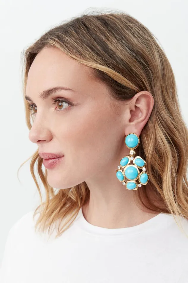 SHOP Trina Turk JEWELRY KJL 3034 CABOCHON CLUSTER DROP EARRING