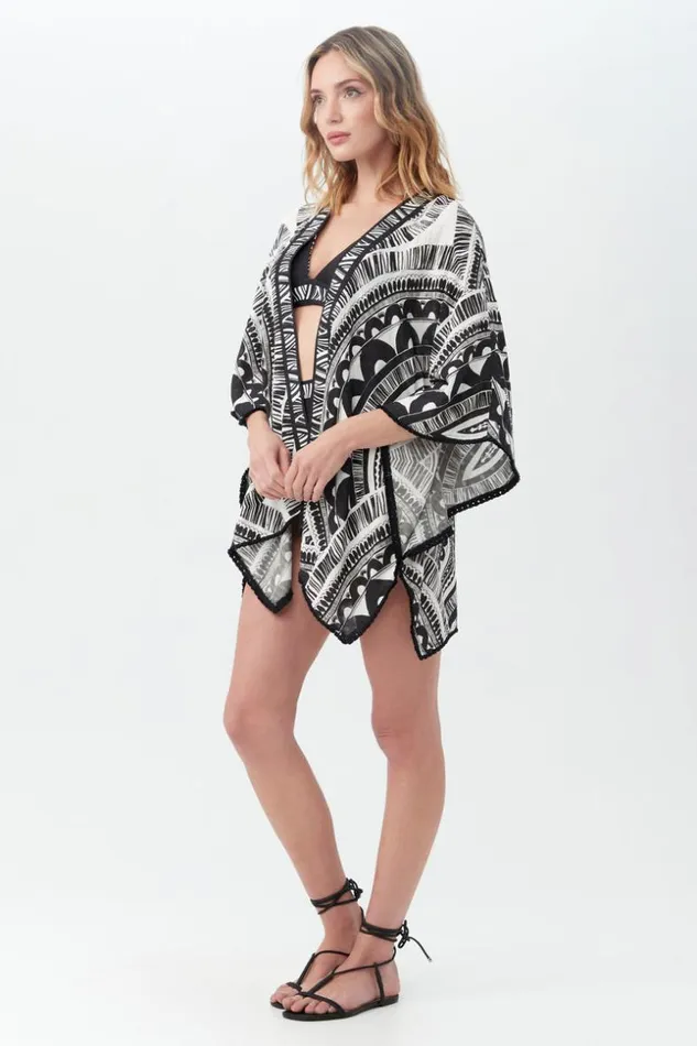 SHOP Trina Turk MATCHING SWIM SETS WOMEN039S HULA FRINGE KIMONO SWIM COVERUP
