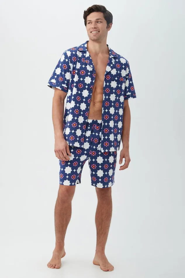 SHOP Trina Turk MEN039S SLEEPWEAR FLORAL TILE MEN039S SHORT SLEEVE BOXER SHORT JERSEY PJ SET
