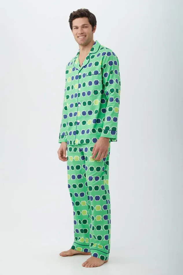 SHOP Trina Turk MEN039S SLEEPWEAR SUNGLASSES MEN039S LONG SLEEVE LONG PANT POPLIN PJ SET
