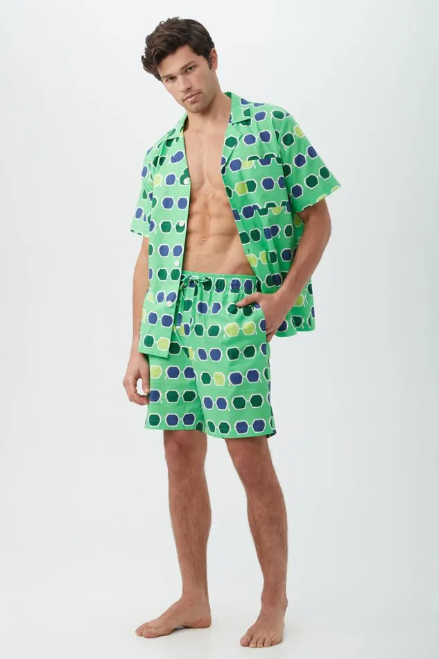 SHOP Trina Turk MEN039S SLEEPWEAR SUNGLASSES MEN039S SHORT SLEEVE BOXER SHORT POPLIN PJ SET