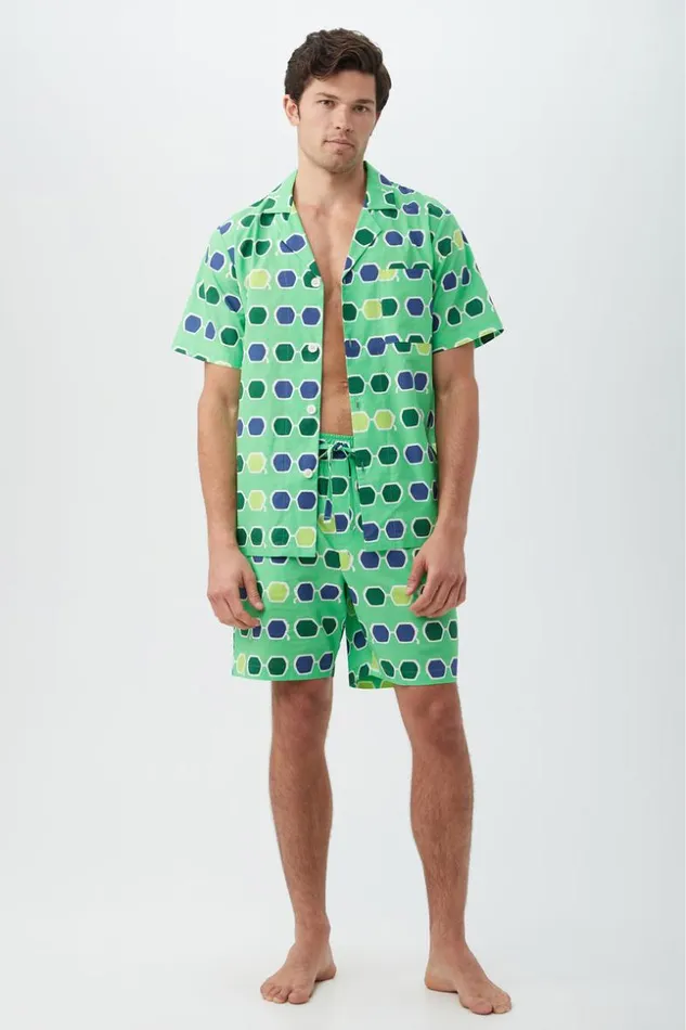 SHOP Trina Turk MEN039S SLEEPWEAR SUNGLASSES MEN039S SHORT SLEEVE BOXER SHORT POPLIN PJ SET