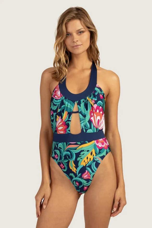 SHOP Trina Turk ONE PIECE SWIMWEAR INDIA GARDEN HALTER MAILLOT
