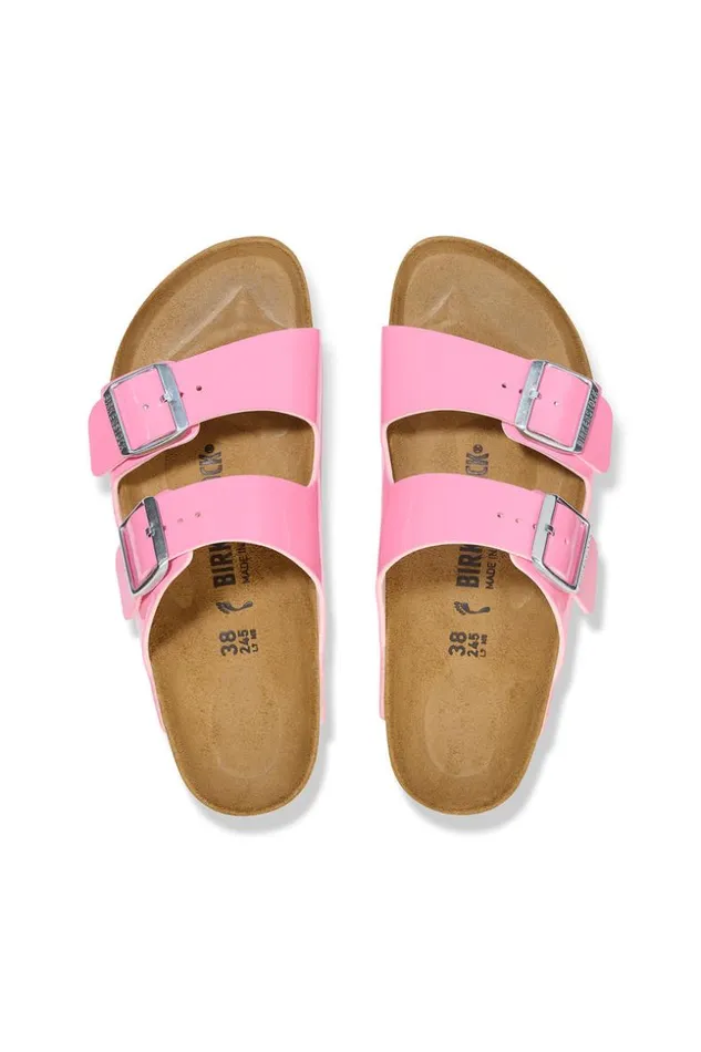 SHOP Trina Turk SHOES WOMEN039S ARIZONA BIRKOFLOR PINK PATENT LEATHER SANDAL