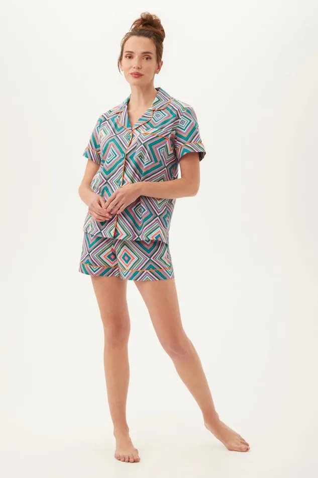 SHOP Trina Turk WOMEN039S SLEEPWEAR DIAMOND GEO WOMEN039S SHORT SLEEVE SHORTY JERSEY PJ SET SHOP Trina Turk WOMEN039S SLEEPWEAR DIAMOND GEO WOMEN039S SHORT SLEEVE SHORTY JERSEY PJ SET