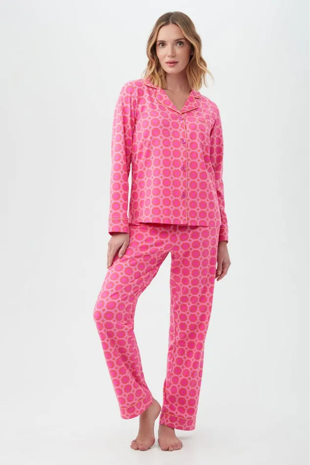 SHOP Trina Turk WOMEN039S SLEEPWEAR GEO HEX WOMEN039S LONG SLEEVE LONG PANT JERSEY PJ SET SHOP Trina Turk WOMEN039S SLEEPWEAR GEO HEX WOMEN039S LONG SLEEVE LONG PANT JERSEY PJ SET