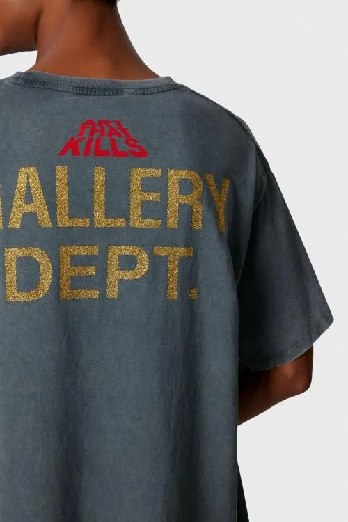 Short Sleeve Men Gallery Dept ATK NIGHT TEE Vintage Black