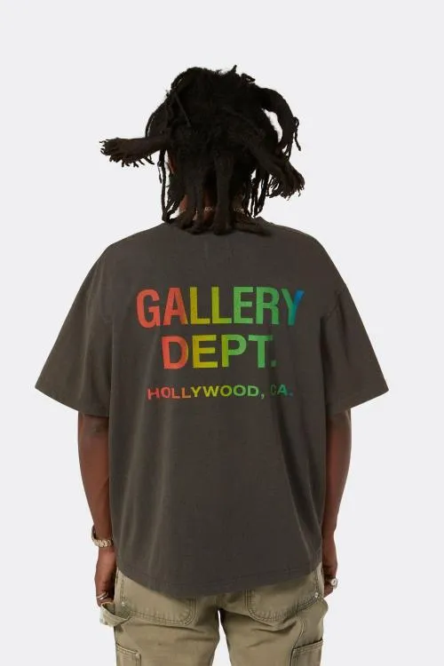 Short Sleeve Men Gallery Dept COLLECTOR RAINBOW POCKET TEE Black