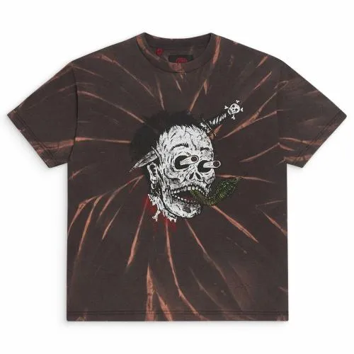 Short Sleeve Men Gallery Dept GLITCH TIE DYE TEE Sun Faded Wizer Black
