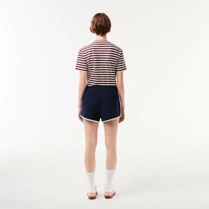 Shorts and Skirts Women Lacoste Women039s Contrast Seam Piqu Shorts Navy Blue 166