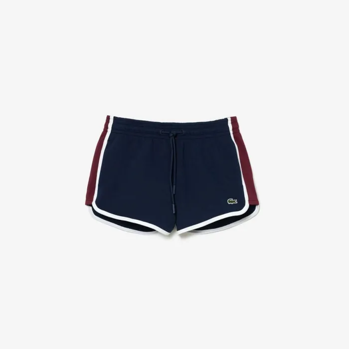 Shorts and Skirts Women Lacoste Women039s Contrast Seam Piqu Shorts Navy Blue 166