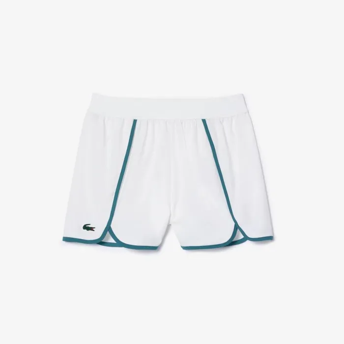 Shorts and Skirts Women Lacoste Women039s UltraDry Shorts White Blue Iv2