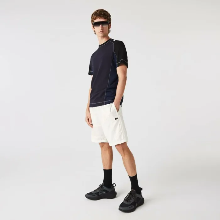Shorts and Swim Men Lacoste Men039s Colorblock Patchwork Effect Shorts White B5l Shorts and Swim Men Lacoste Men039s Colorblock Patchwork Effect Shorts White B5l