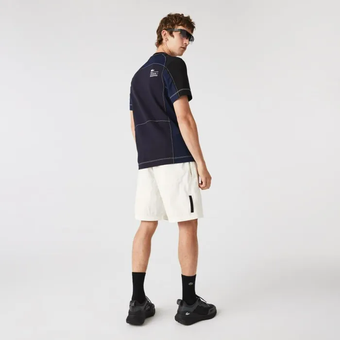 Shorts and Swim Men Lacoste Men039s Colorblock Patchwork Effect Shorts White B5l