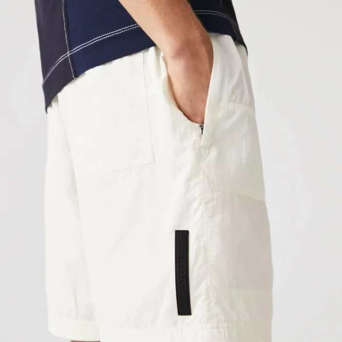 Shorts and Swim Men Lacoste Men039s Colorblock Patchwork Effect Shorts White B5l