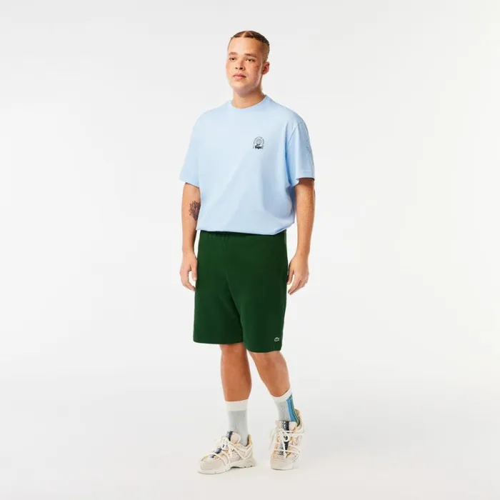 Shorts and Swim Men Lacoste Men039s Regular Fit Fleece Shorts Pine Green 132