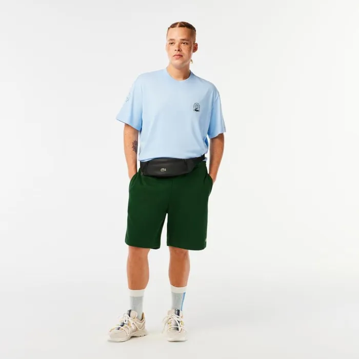 Shorts and Swim Men Lacoste Men039s Regular Fit Fleece Shorts Pine Green 132