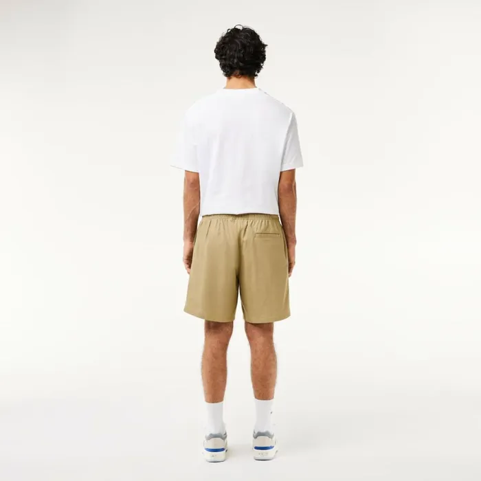 Shorts and Swim Men Lacoste Men039s Relaxed Fit Cotton Shorts Beige Cb8