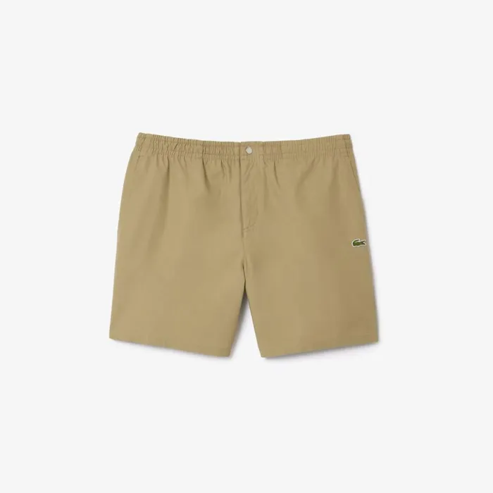 Shorts and Swim Men Lacoste Men039s Relaxed Fit Cotton Shorts Beige Cb8