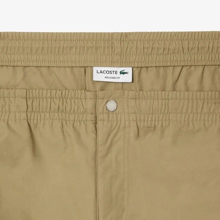 Shorts and Swim Men Lacoste Men039s Relaxed Fit Cotton Shorts Beige Cb8
