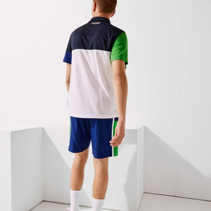 Shorts and Swim Men Lacoste Men039s Sport Colorblock Panels Lightweight Shorts Blue Green White Cl7