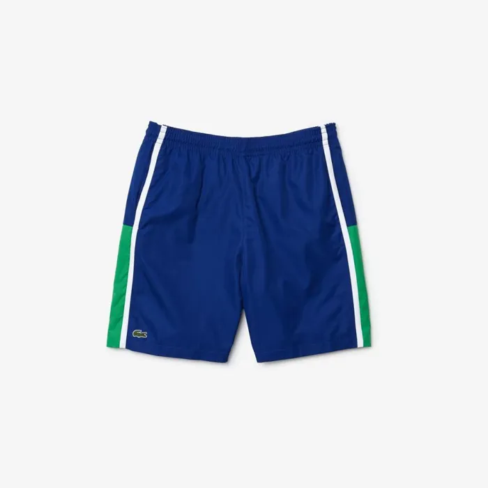 Shorts and Swim Men Lacoste Men039s Sport Colorblock Panels Lightweight Shorts Blue Green White Cl7
