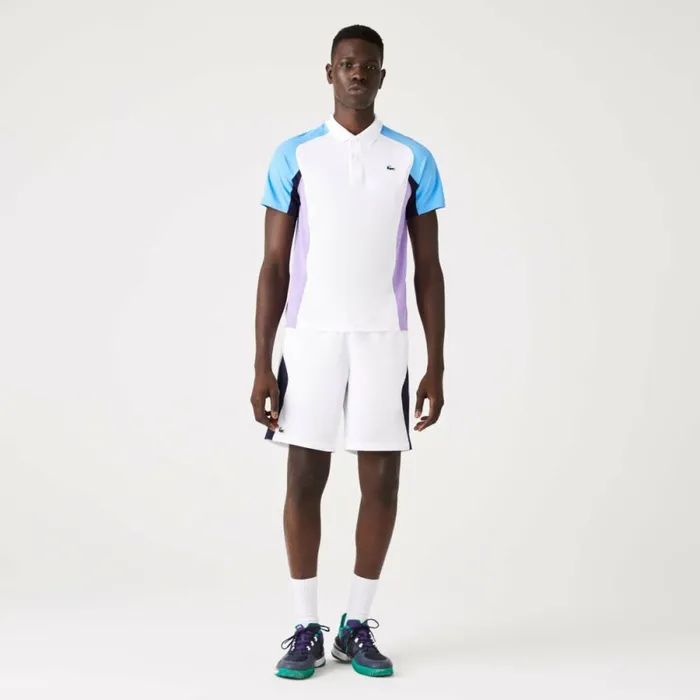 Shorts and Swim Men Lacoste Men039s SPORT Regular Fit Tennis Shorts White Navy Blue 522