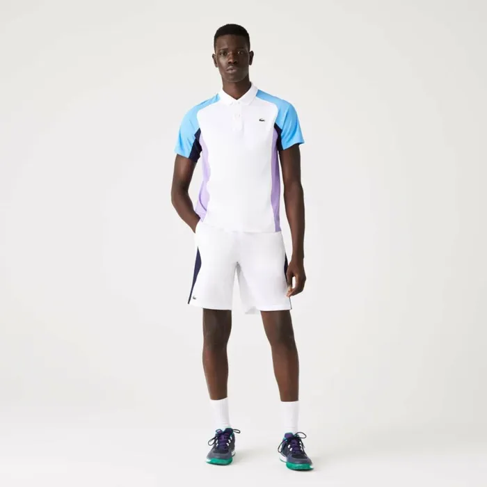 Shorts and Swim Men Lacoste Men039s SPORT Regular Fit Tennis Shorts White Navy Blue 522
