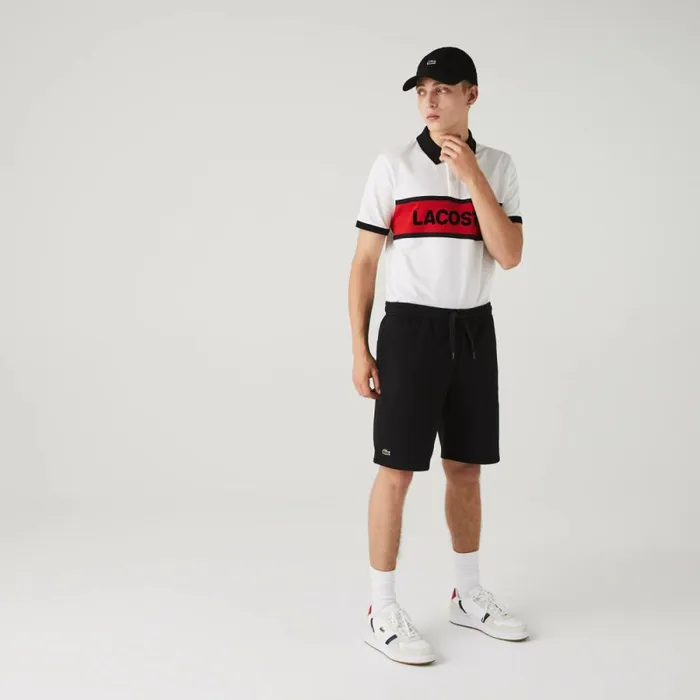 Shorts and Swim Men Lacoste Men039s SPORT Tennis Fleece Shorts Black 031