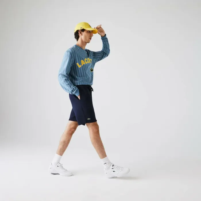 Shorts and Swim Men Lacoste Men039s SPORT Tennis Fleece Shorts Navy Blue 166