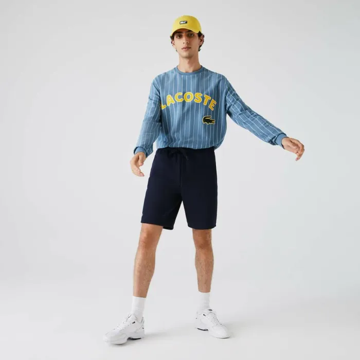 Shorts and Swim Men Lacoste Men039s SPORT Tennis Fleece Shorts Navy Blue 166