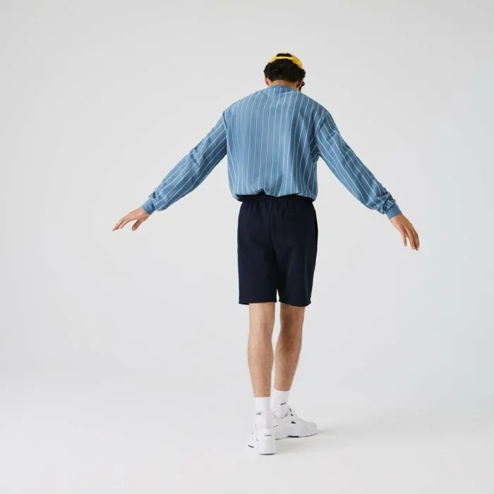 Shorts and Swim Men Lacoste Men039s SPORT Tennis Fleece Shorts Navy Blue 166