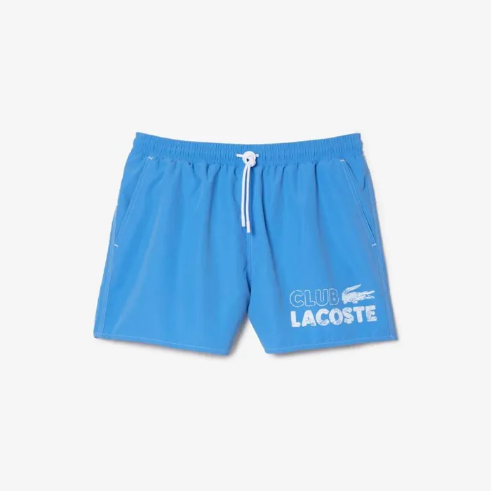Shorts and Swim Men Lacoste Mens QuickDry Lined Swim Trunks Ethereal Blue L99 Shorts and Swim Men Lacoste Mens QuickDry Lined Swim Trunks Ethereal Blue L99