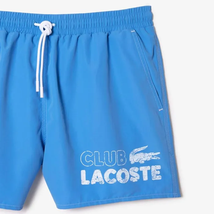 Shorts and Swim Men Lacoste Mens QuickDry Lined Swim Trunks Ethereal Blue L99