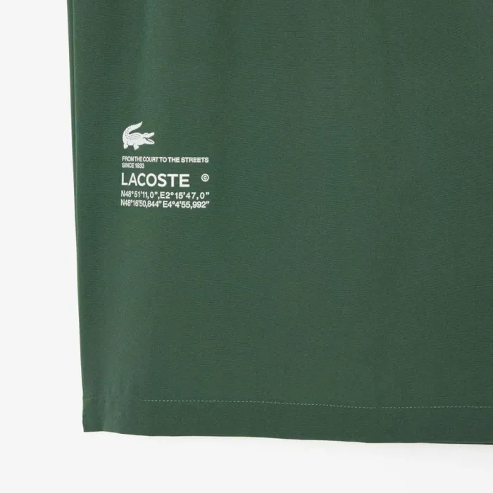 Shorts and Swim Men Lacoste Mens TwoTone SPORT Lined Shorts Dark Green Flashy Yellow Ril