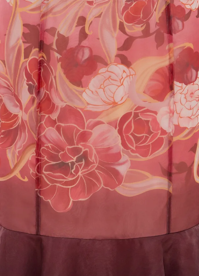 Skirts LEO LIN Women Ciara Panelled Fishtail Skirt 8211 Adorn Print in Passion