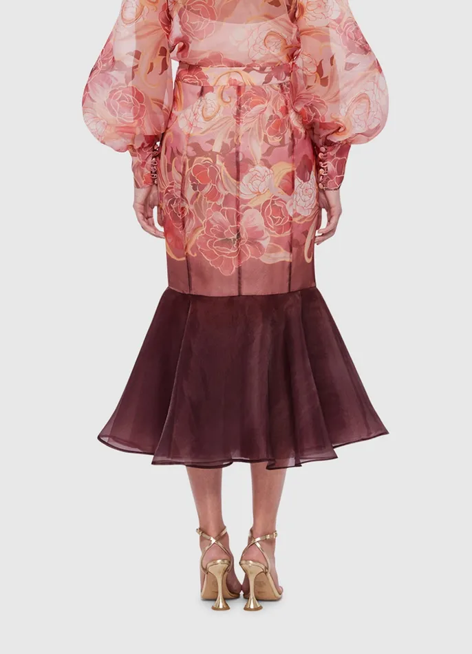Skirts LEO LIN Women Ciara Panelled Fishtail Skirt 8211 Adorn Print in Passion
