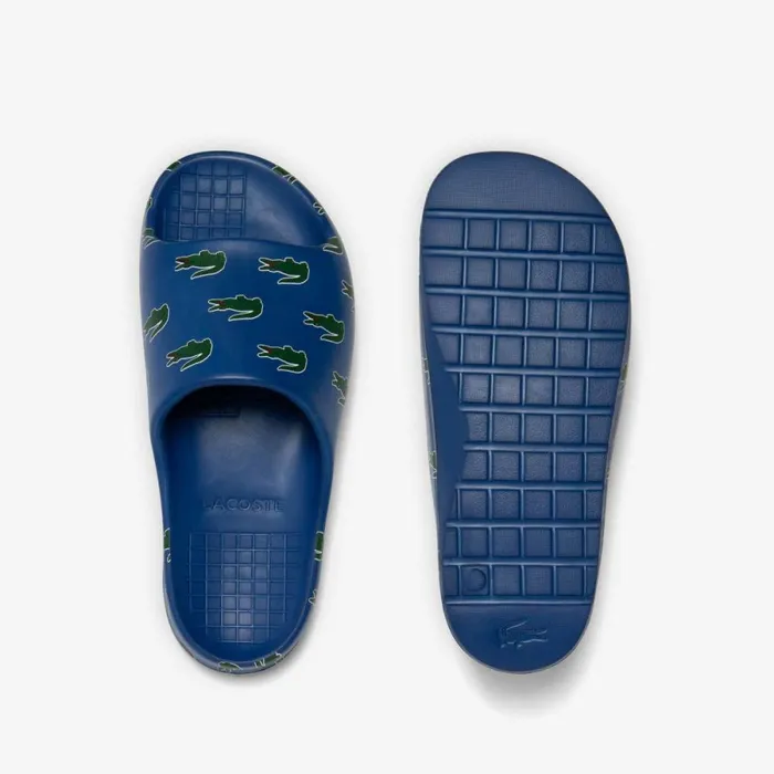 Slides Men Lacoste Mens Serve Slide 20 ColorPop Slides Dk Bludk Grn 253
