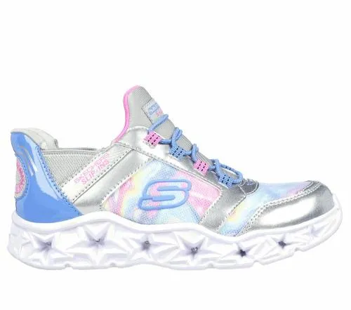Slipins Galaxy Lights 8211 TieDye Takeoff Silver Multi Kids SKECHERS Big Kids UK Sizes 36
