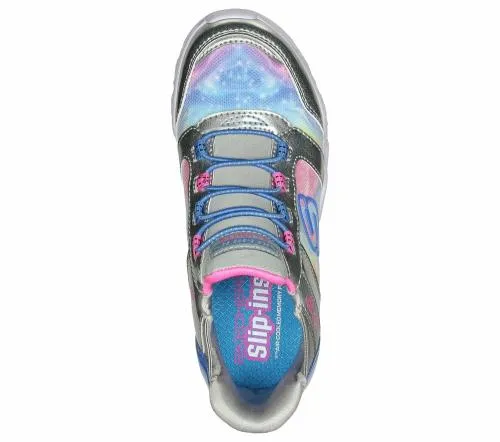 Slipins Galaxy Lights 8211 TieDye Takeoff Silver Multi Kids SKECHERS Big Kids UK Sizes 36