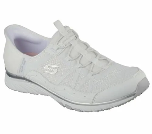 Slipins Gratis Sport 8211 Leisurely White Silver Women SKECHERS SlipOn